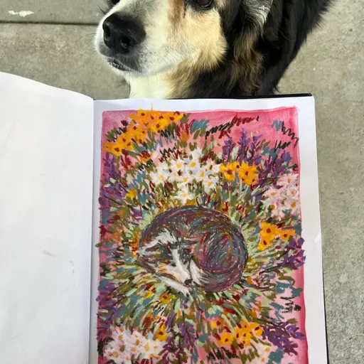Asleep in the flowers