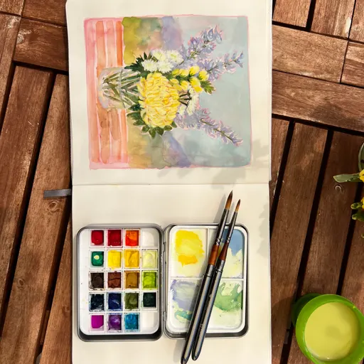 Vase of Sunlit Blossoms