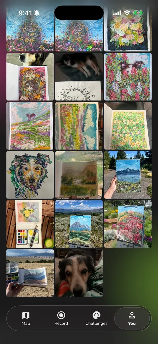 Airplein art gallery grid of session photos